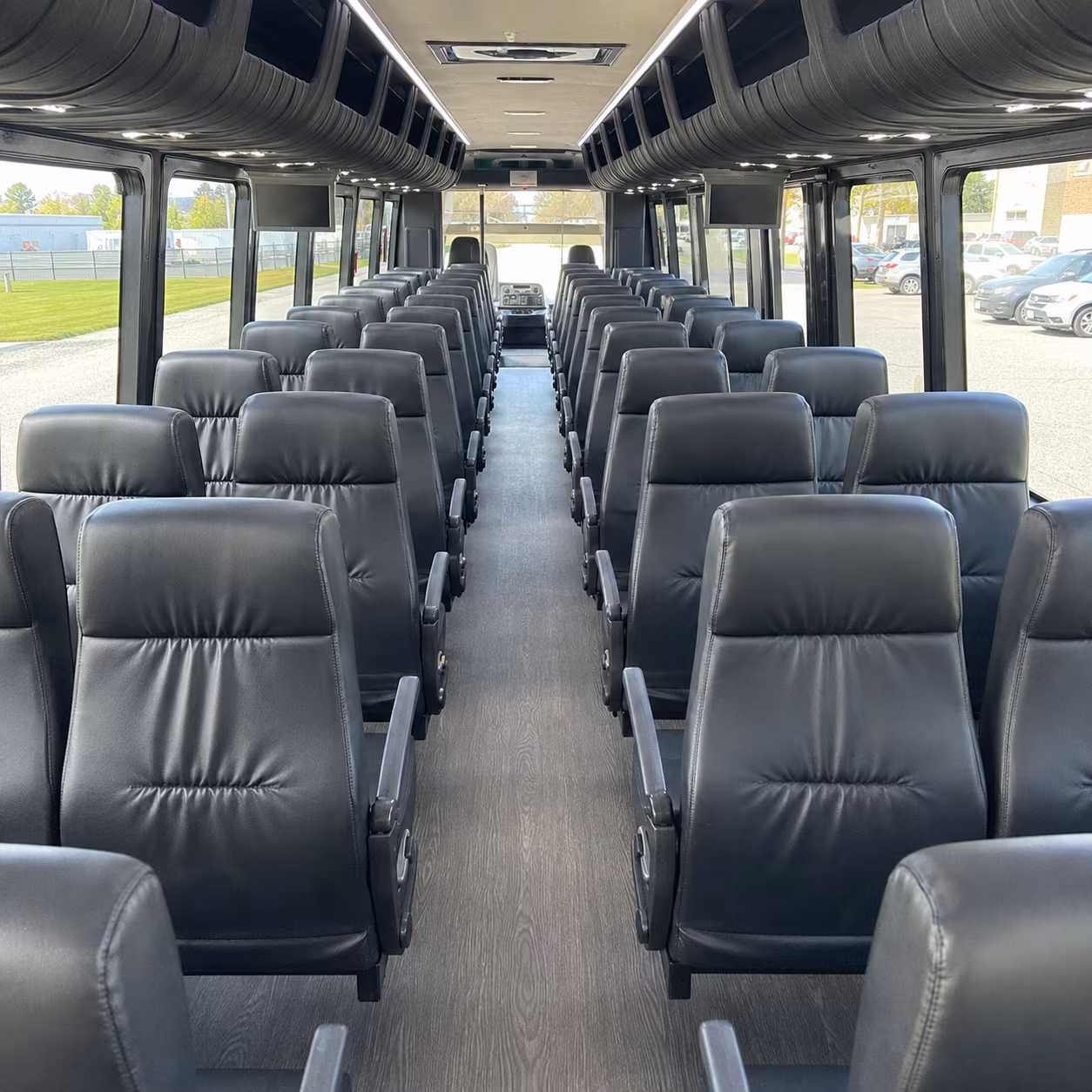 airport transfer buses for akron wedding guests flying in