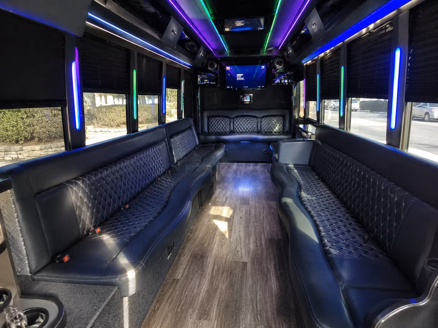 akron 15 passenger party bus interior