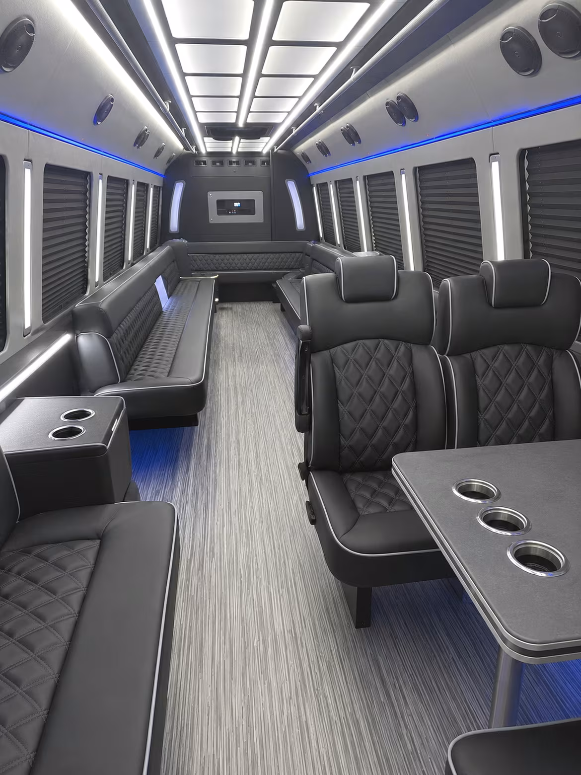 akron 25 passenger party bus inside