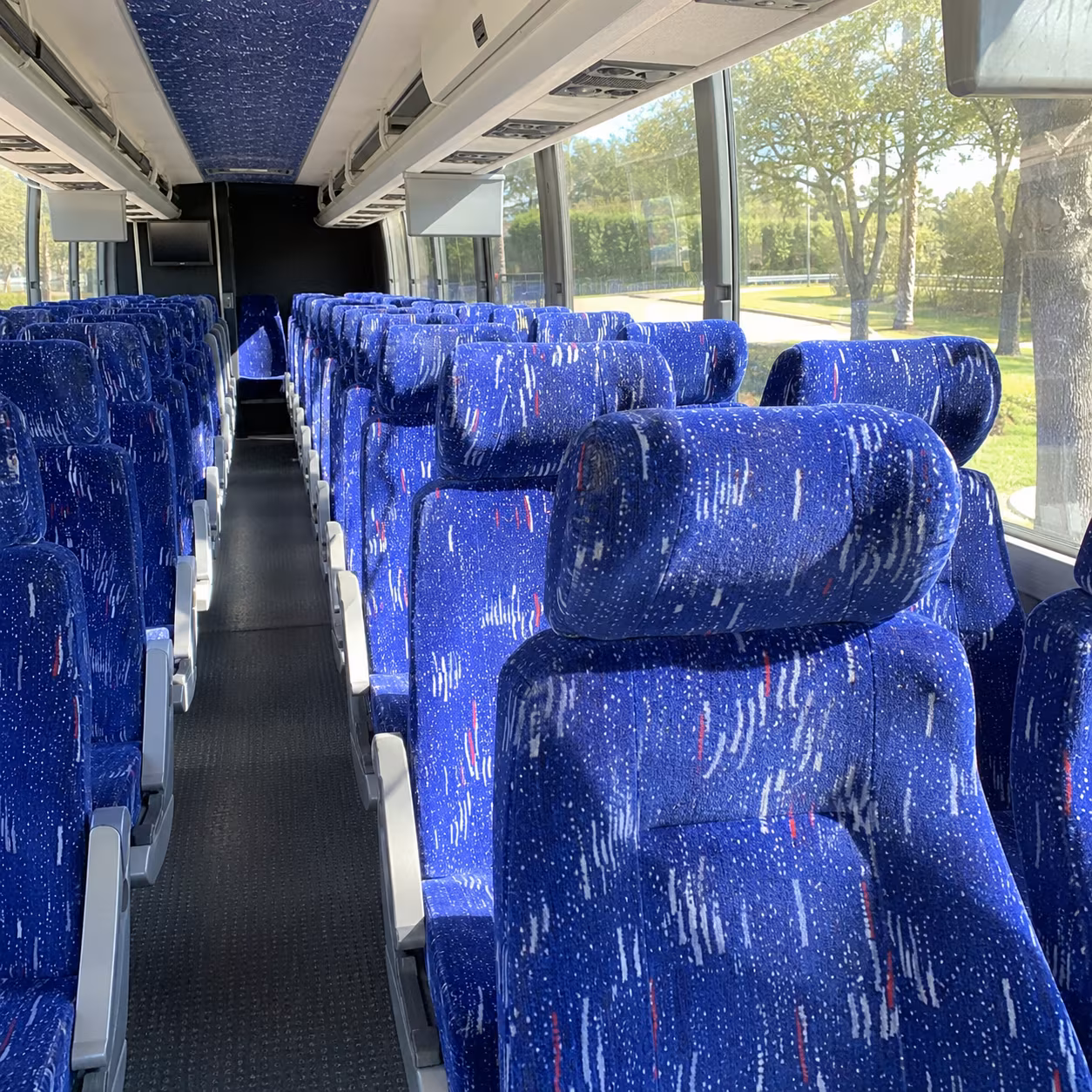 akron 56 passenger charter bus interior