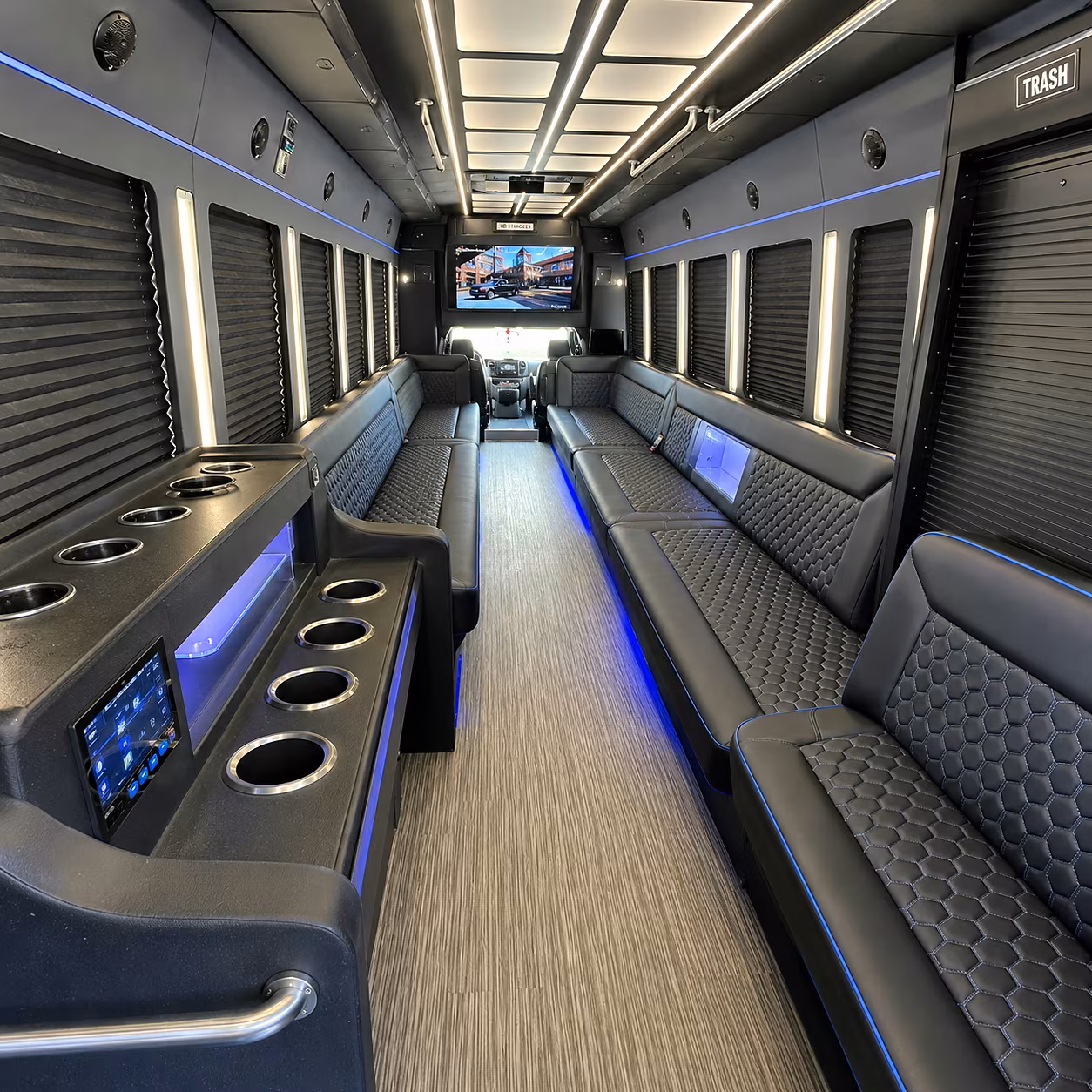 akron party bus rental interior